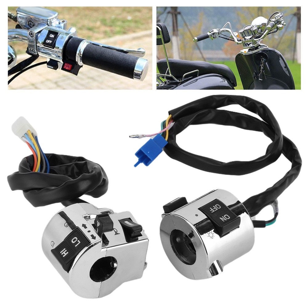 2pcs Motorcycle Steering Wheel Switch Control Button For Flashlight Hoop 25mm