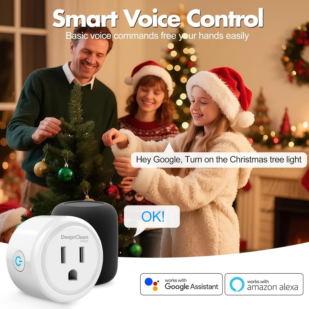 2 Pack Mini Smart Plugs Compatible with Alexa and Google Assistant