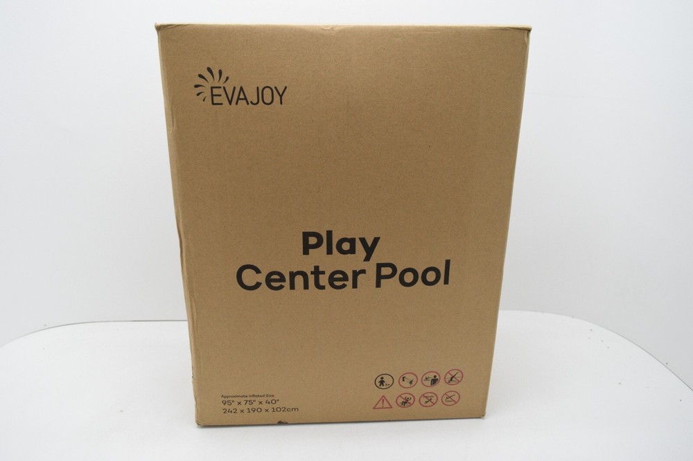 EVAJOY EJ-HF022 Inflatable Play Center Kiddie Pool with Slide & Sprinkler, New