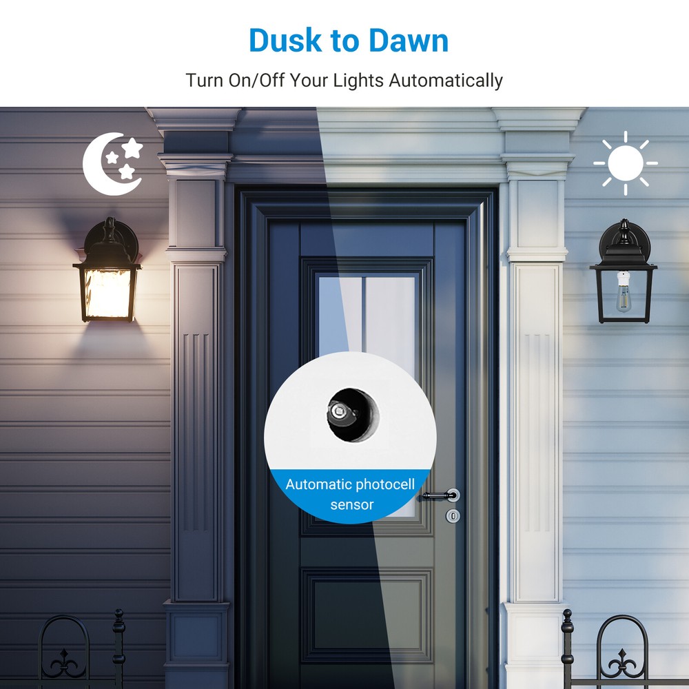 DEWENWILS 4 Pack Light Sensor Socket Dusk to Dawn Sensor Light Bulb Socket