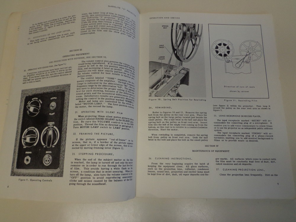 DeVrylite “5” Film Projector Operating and Service Manual 1955