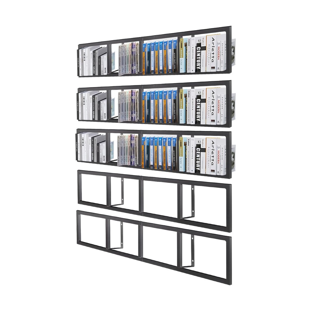 2 Pack Wall Mount CD DVD Floating Shelf Rack - Space-Saving Media Organizer