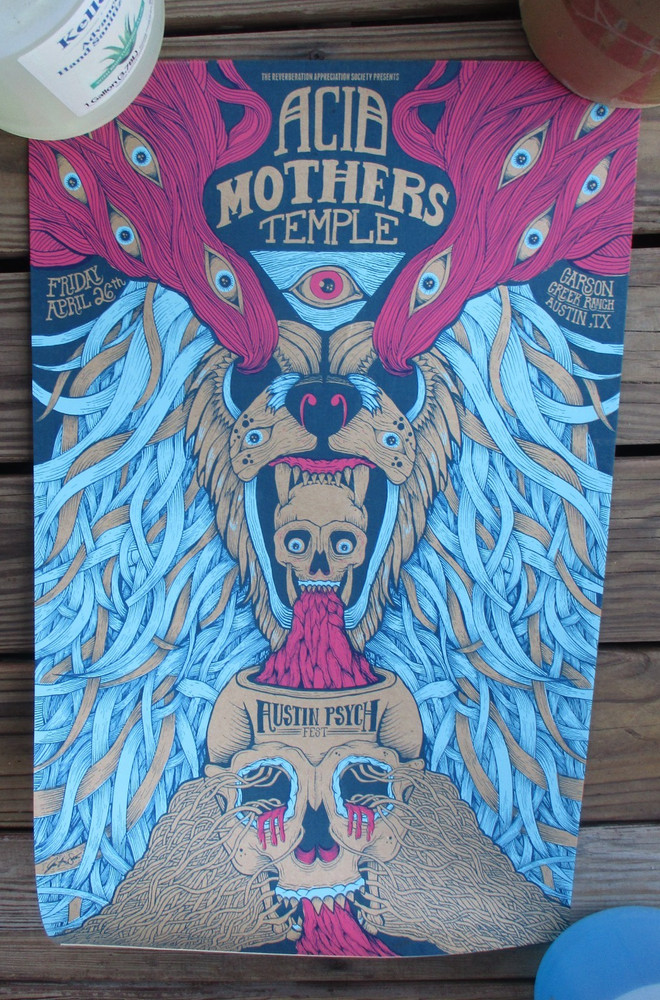 4-26-13 ACID MOTHERS TEMPLE Austin Psych Fest 16 1/4 x 25 1/2 Poster Heavy Card