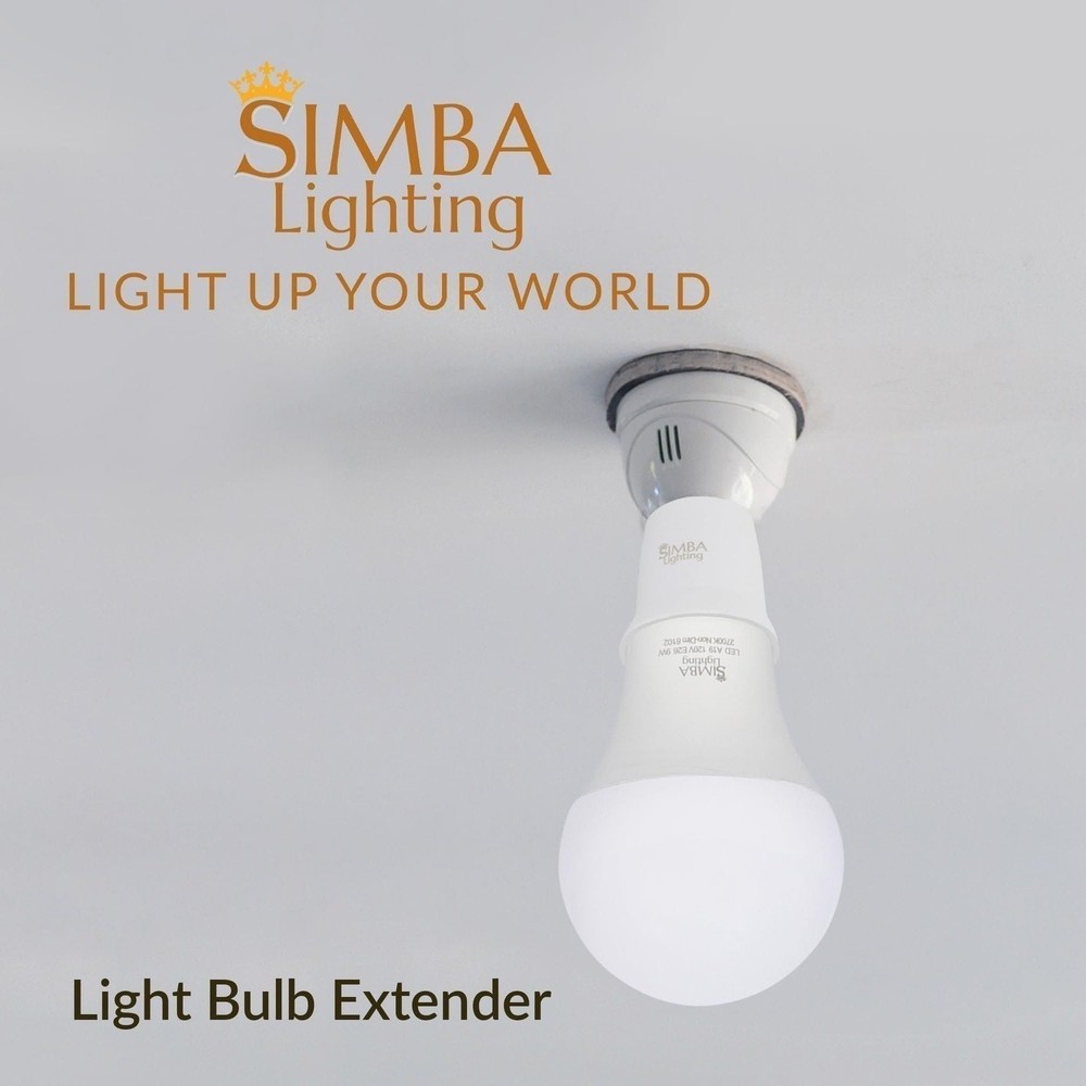 [4 Pack] Simba Lighting E26 Light Bulb Socket Extender 3cm / 1.2in Adapter White