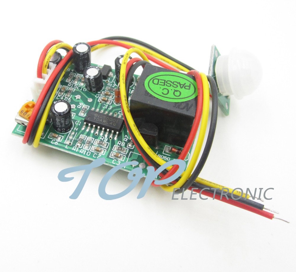 12V PIR IR Pyroelectric Infrared Module Adjustable Relay Output Sensor TOP