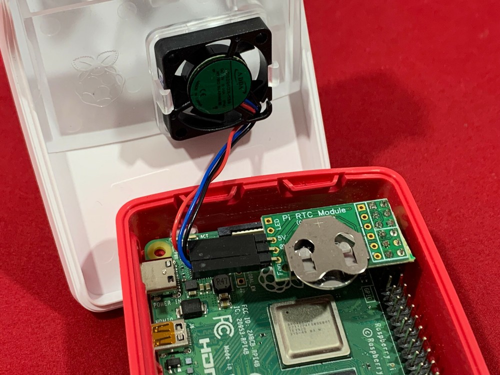 Raspberry Pi RTC Real Time Clock module. Pi 4 Fan and/or Heatsink compatible