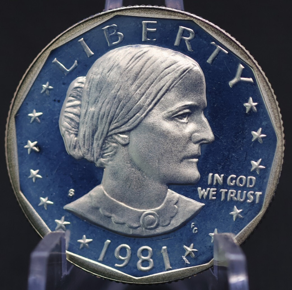 1981-S Type 1 Proof Susan B. Anthony dollar.