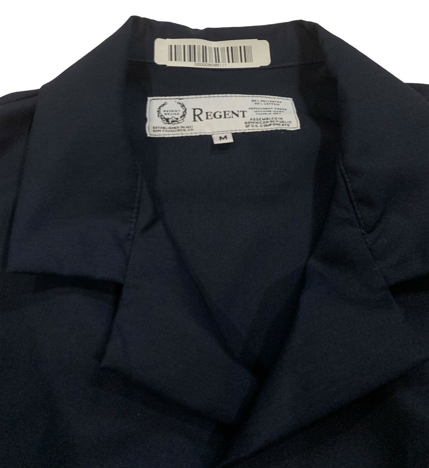 Regent Gripper Front Spun Polyester 2 Pocket Lapel Coat Navy Blue