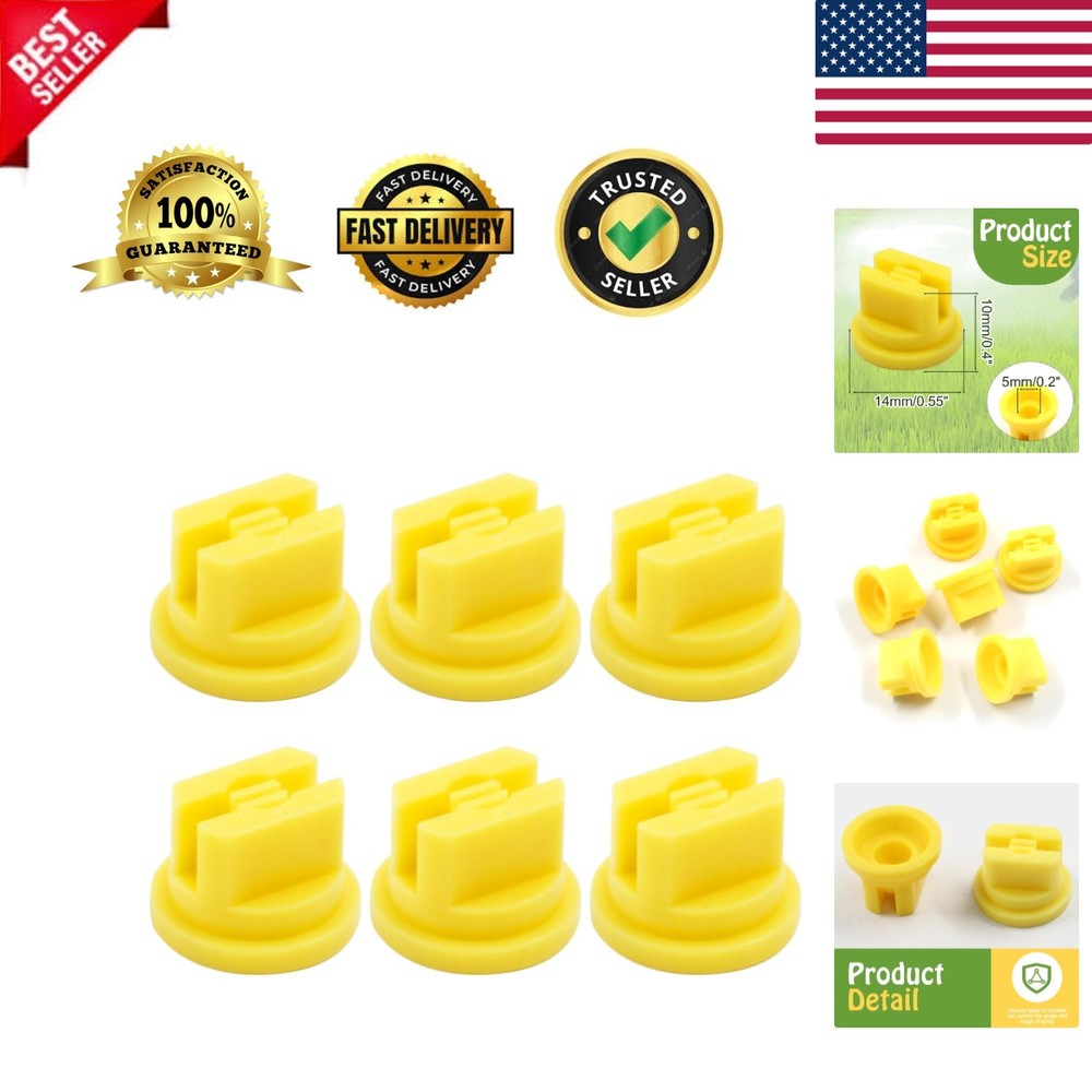 6Pcs Flat Fan Spray Nozzles - 110° Plastic Atomizing Tips for Precision Spraying