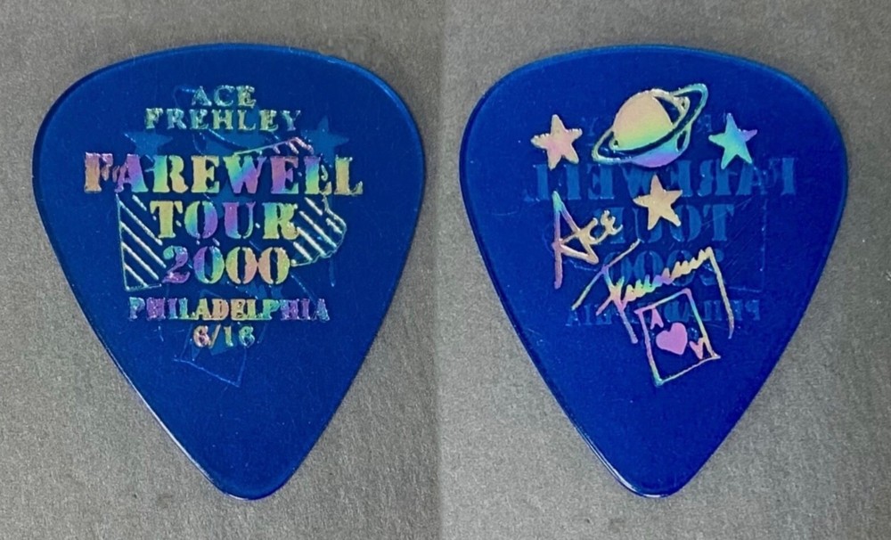 ⚡️KISS Ace Frehley Farewell see through blue guitar pick - Philadelphia, PA 6/16