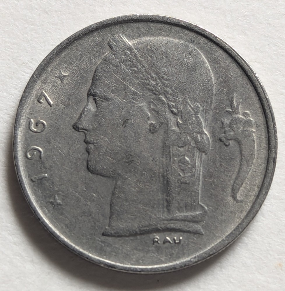 Belgium, 1967, 1 Franc