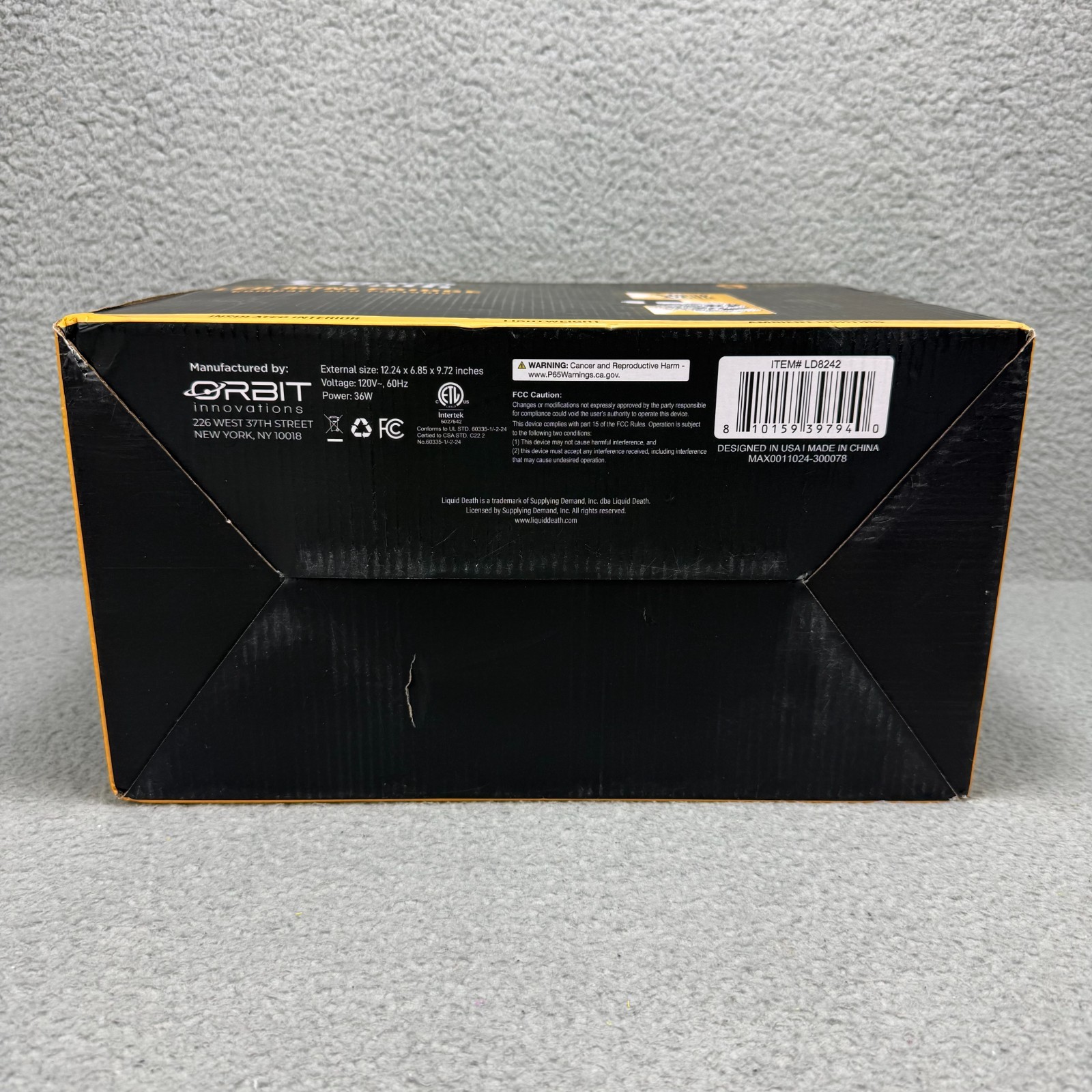 Liquid Death LED Mini Fridge 9 Can Capacity (12 oz) Portable Insulated Lighting