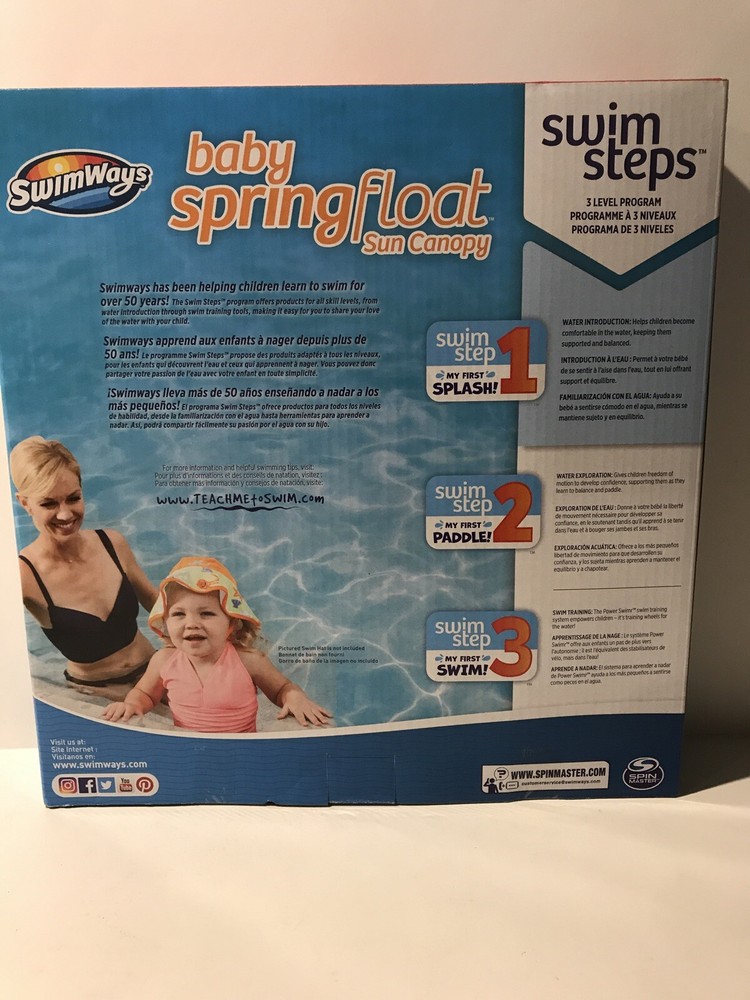 SwimWays Baby/Infant Spring Float Inflatable Swimming Pool Float with Canopy