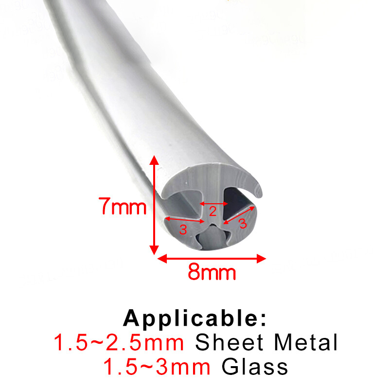 Rubber Window Windscreen Glass Seal Slot Waterproof Rubber Clip Width 8mm~40mm