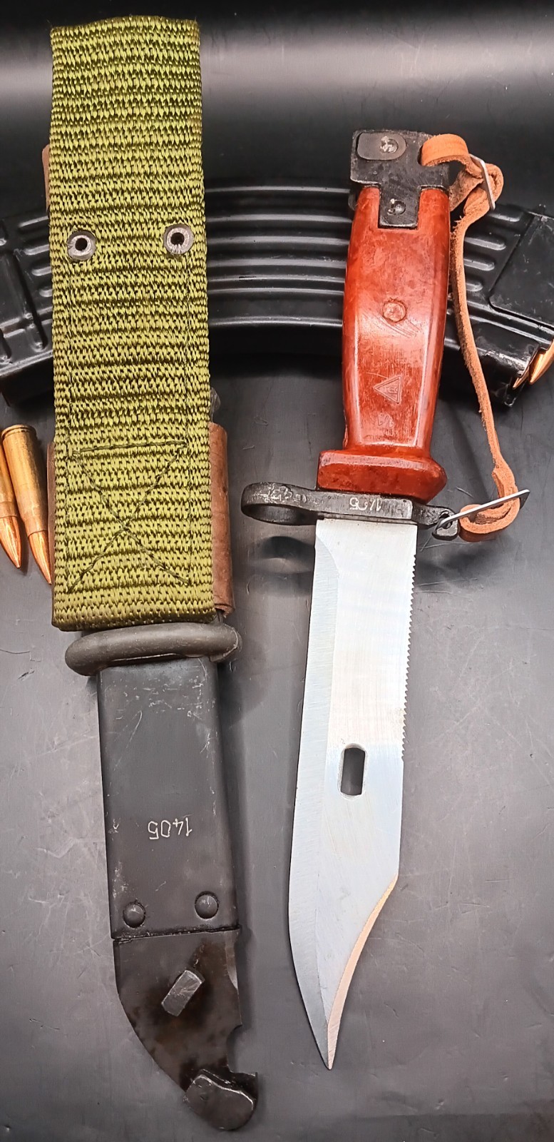 Romanian Type II AIMS Bayonet w/ Complete Sheath - Unissued Soviet Cold War #4