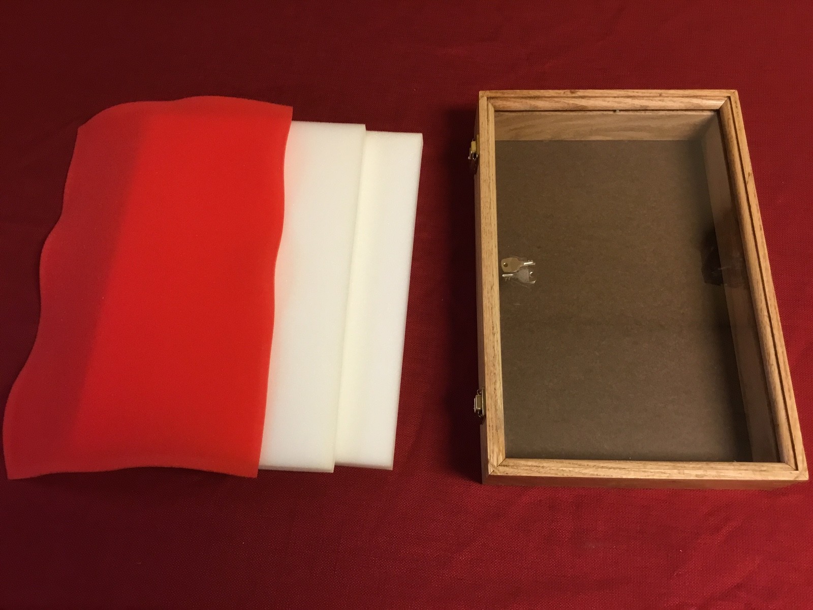 Oak Wood Display Case 12 x 18 x 3 for Arrowheads Knives Collectibles & More