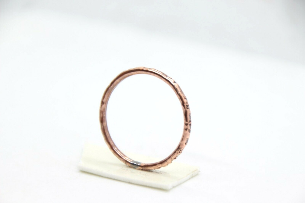 Copper Ring Stackable Hammered Rings Band Size 14.5 Promise Ring thin 2mm