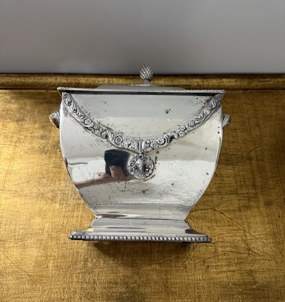 Decorative Only Silver Plate Tea Candy Jar