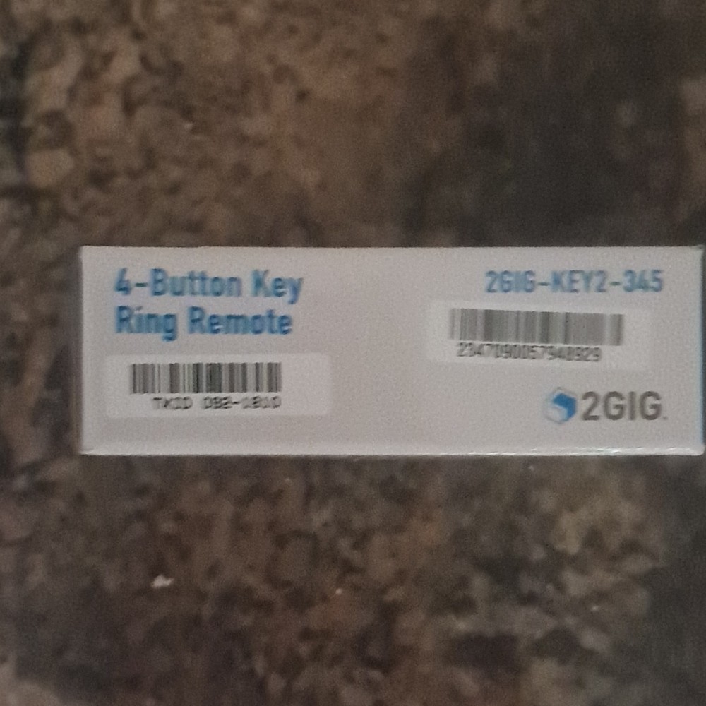 2GIG 4-Button Remote Control Key Ring 2GIG-KEY2-345 Black
