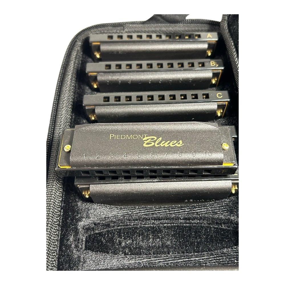 Hohner Piedmont Blues 7-Harmonica Set with Case