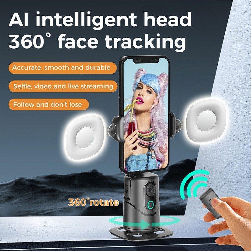 360° Smart Shooting Gimbal Face Tracking Gesture Control Bluetooth Remote