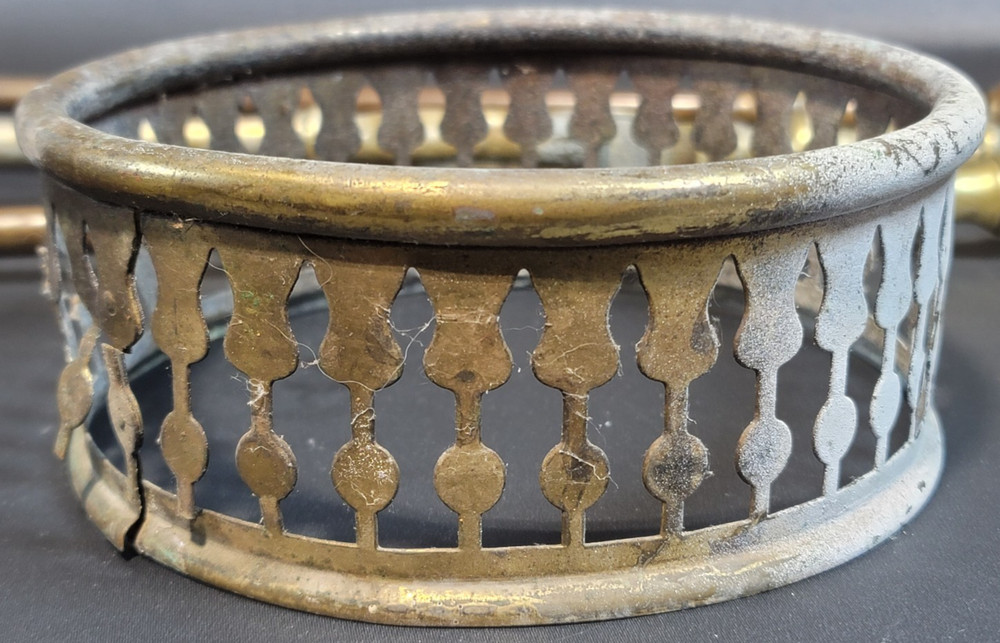 3-Piece Antique Brass Fireplace Tool Set