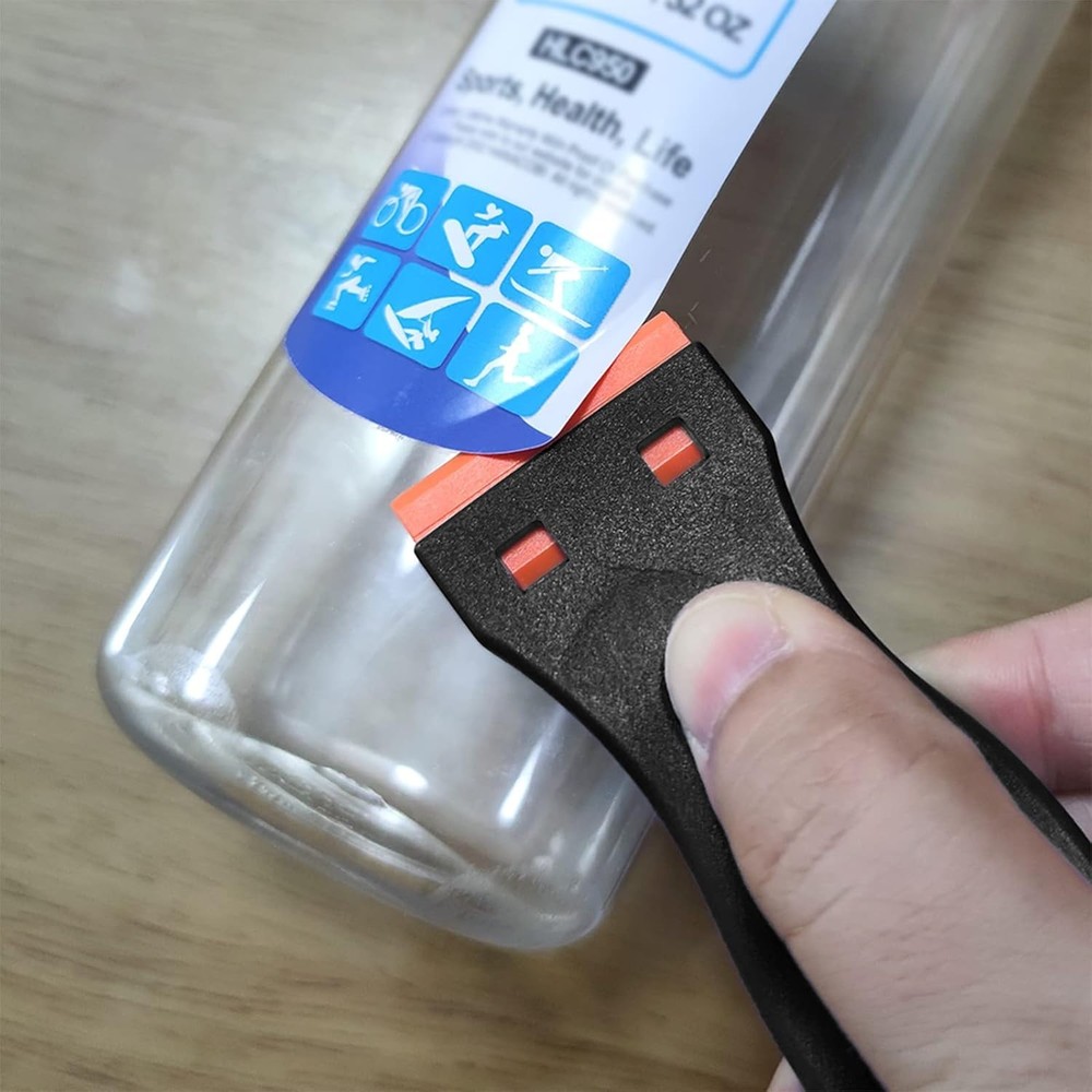 Safe Non-Scratch Plastic Razor Scraper Tool - 1.5" with 10 Replacement Blades