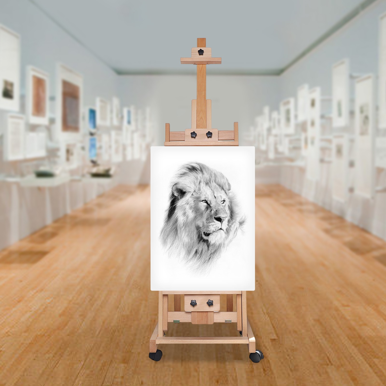 Large Heavy-Duty Studio Artist Easel H-Frame Wood Painting Art Easel Standing