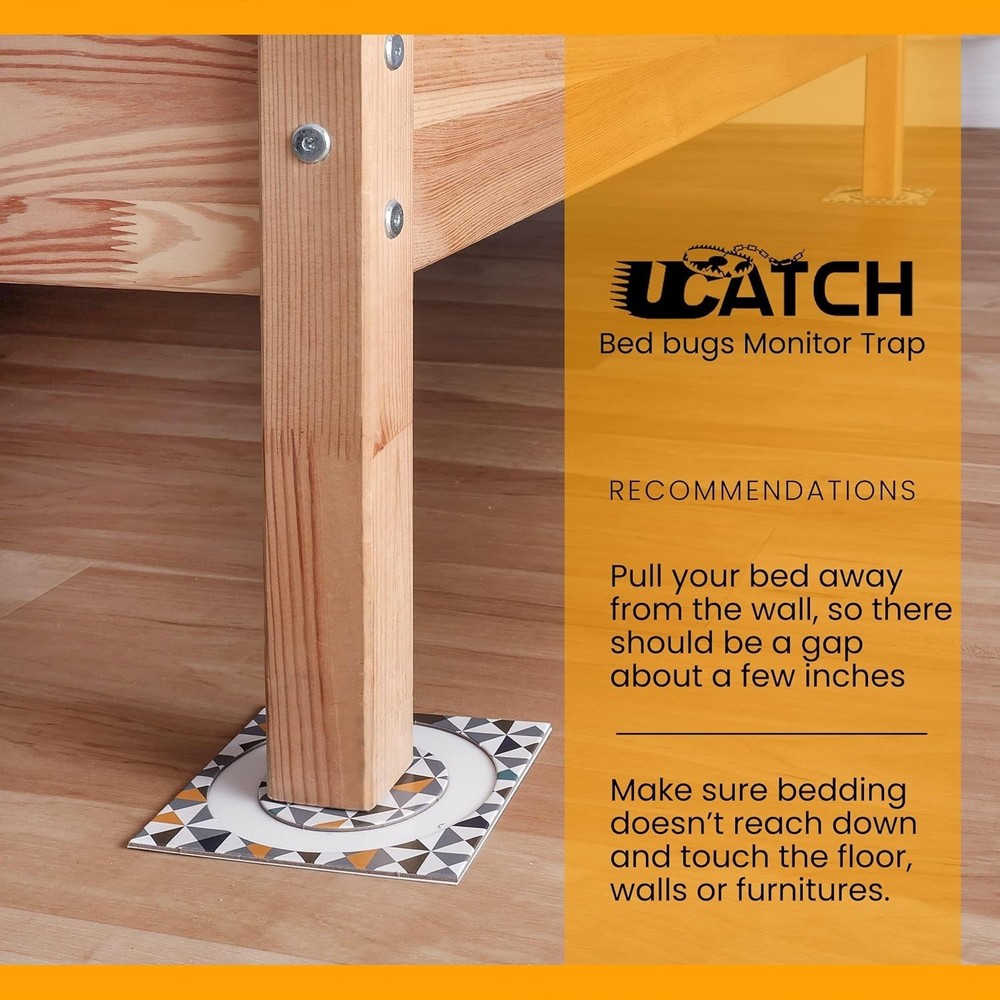 Bed Bug Interceptors for Bed Legs – 8 Pack Bed Bug Trap & Detector.