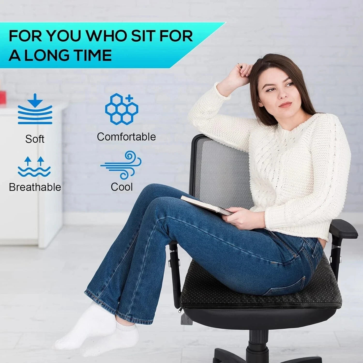 Double Thick Gel Seat Cushion – Egg Shape, Non-Slip Breathable, Comfort