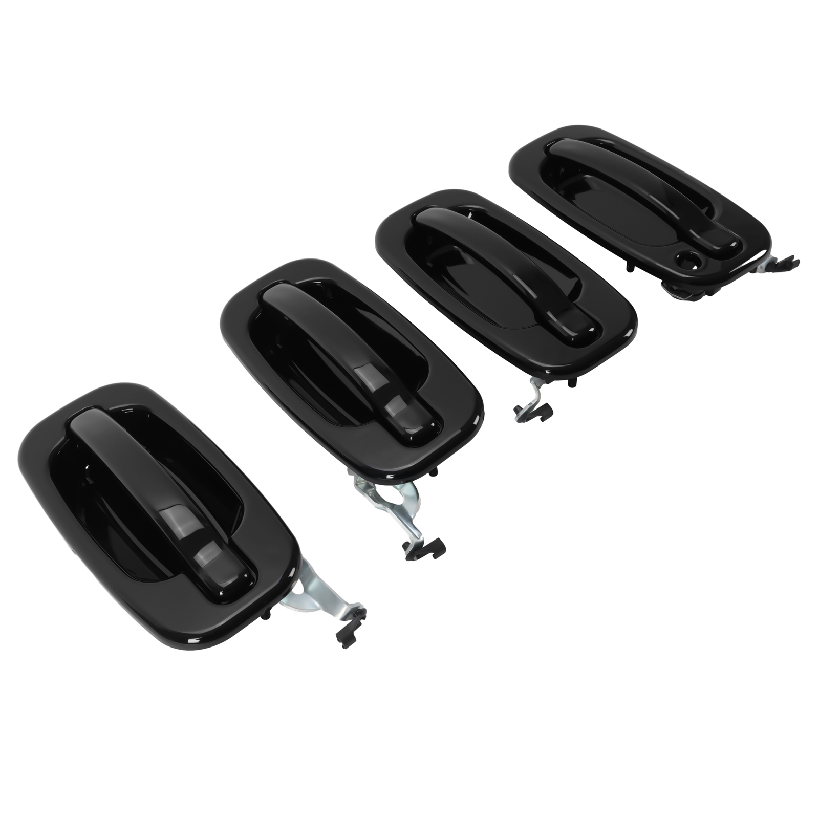 4Pcs NEW Outside Door Handles Set Painted Black For Silverado Tahoe Sierra 99-06