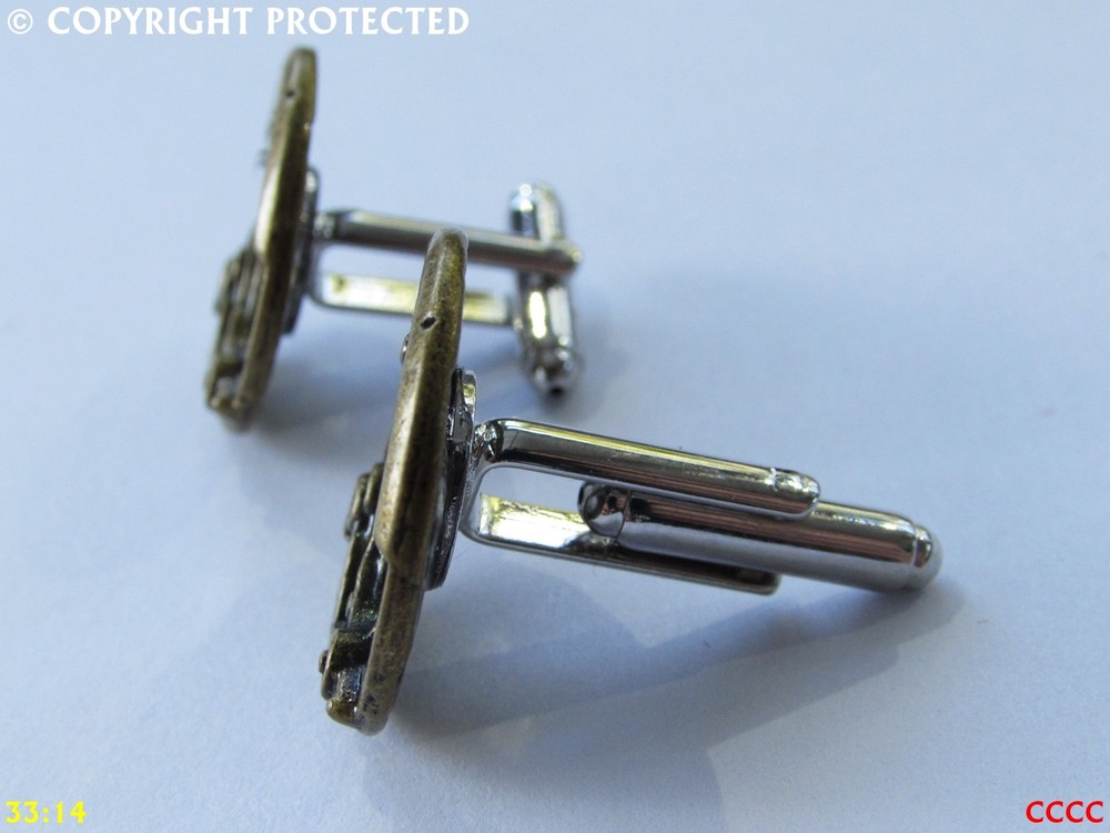steampunk cufflinks bronze coloured clockwork mechanical gearwheels cogs #CL3