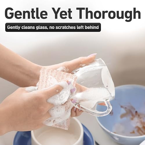 6-Pack Kitchen Scrubbing Sponges, Durable Non Scratch Heavy Duty Multi-Surface