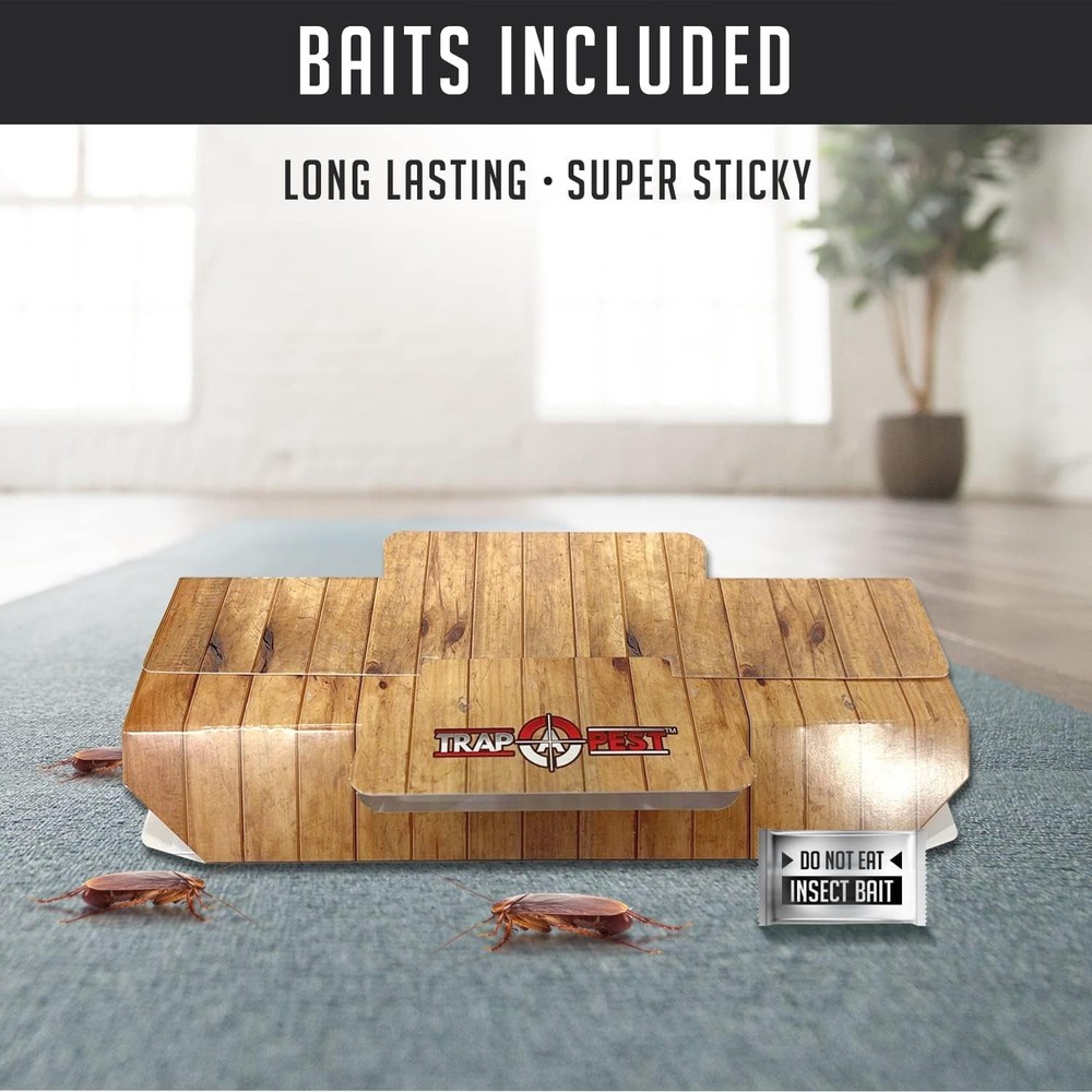 Non-Toxic 18 Pack Indoor Roach Traps - Effective & Easy to Use Bug Solution