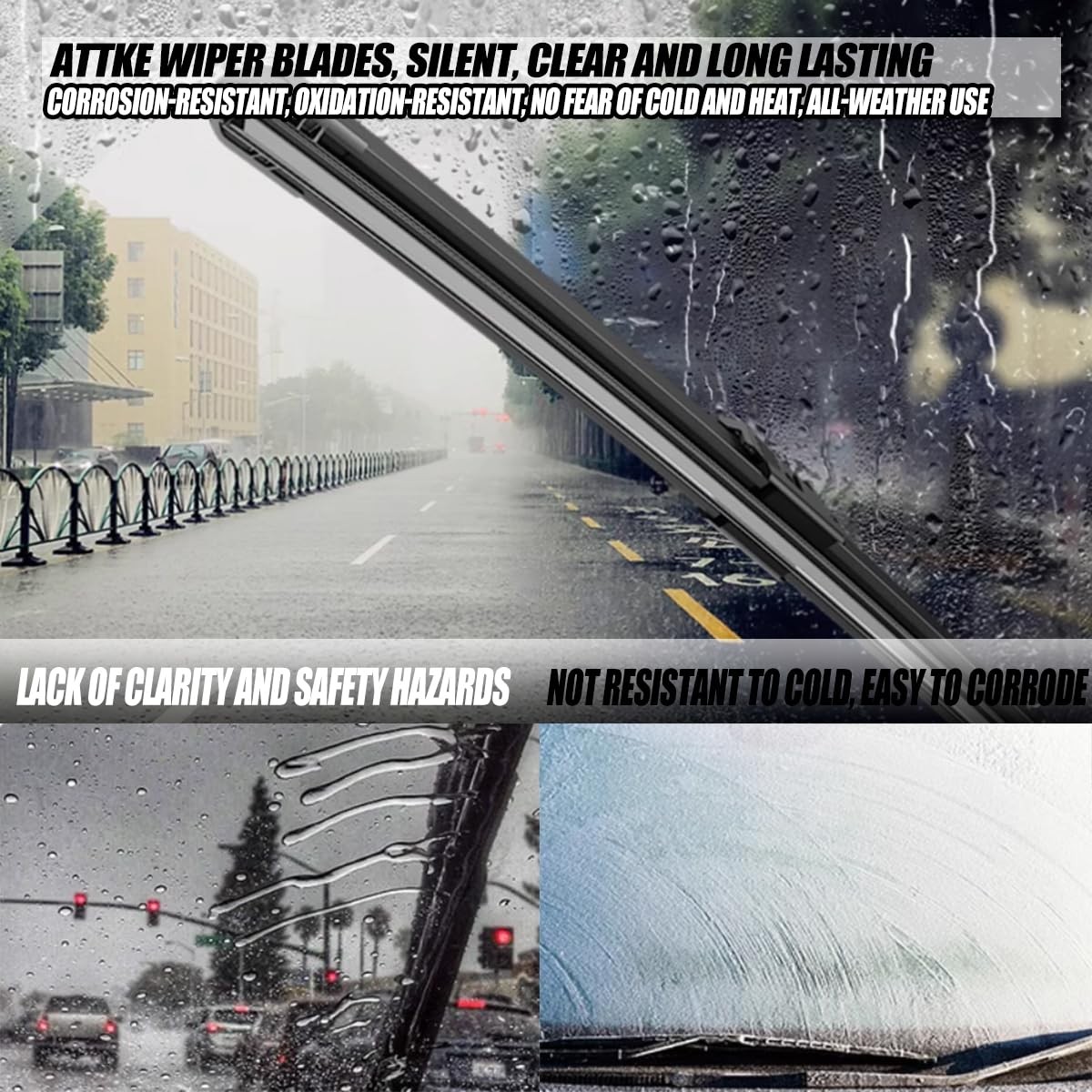 ATTKE OEM Quality Front Windscreen Wiper Blades for Honda Odyssey 2005-2020/C...