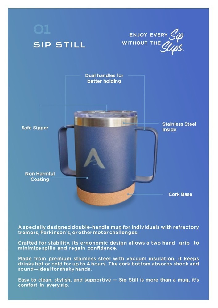 Parkinson's Mug / Cup - Double Handle & Insulated