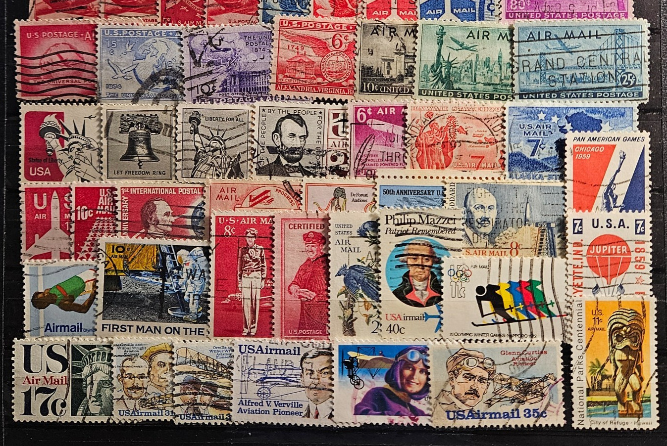 US Air Mail Selection of 67 stamps, Used VF CV$1.99 (60405)