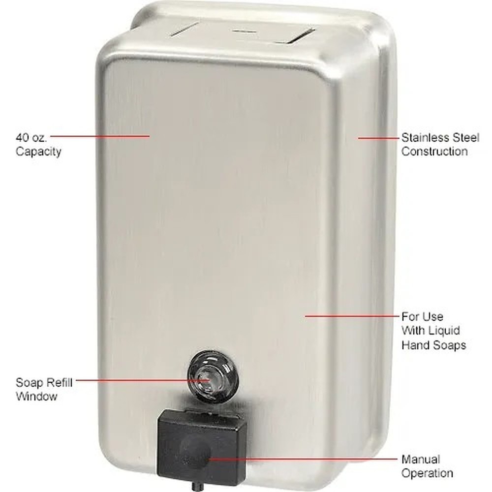 Bobrick? ClassicSeries? Surface Mounted Vertical Soap Dispenser - B-2111