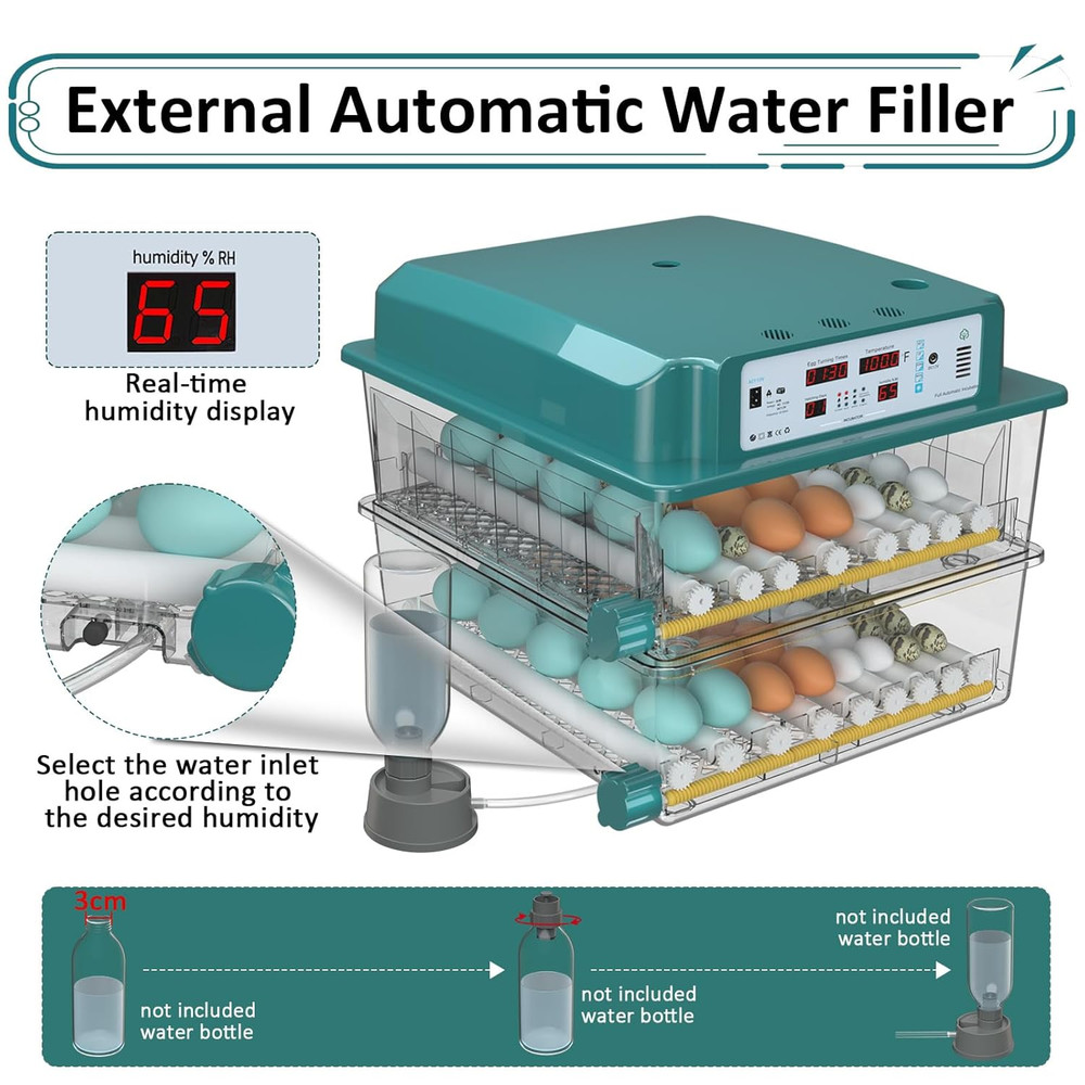Chalixion Incubators for Hatching Eggs 120, Chicken Egg Incubator with Automatic