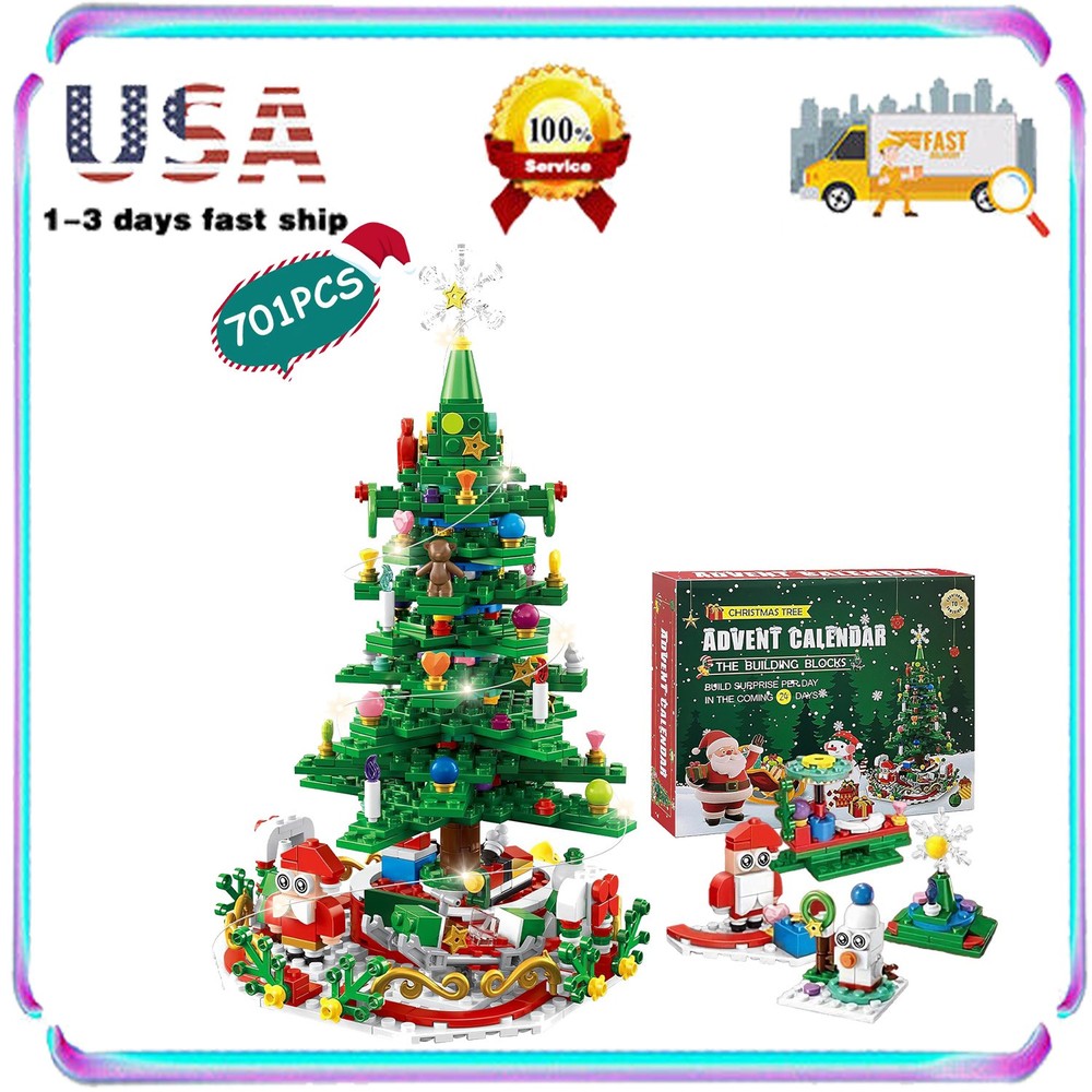 LED Light Christmas Tree Building Set Edition Countdown Calendar Fun Holiday