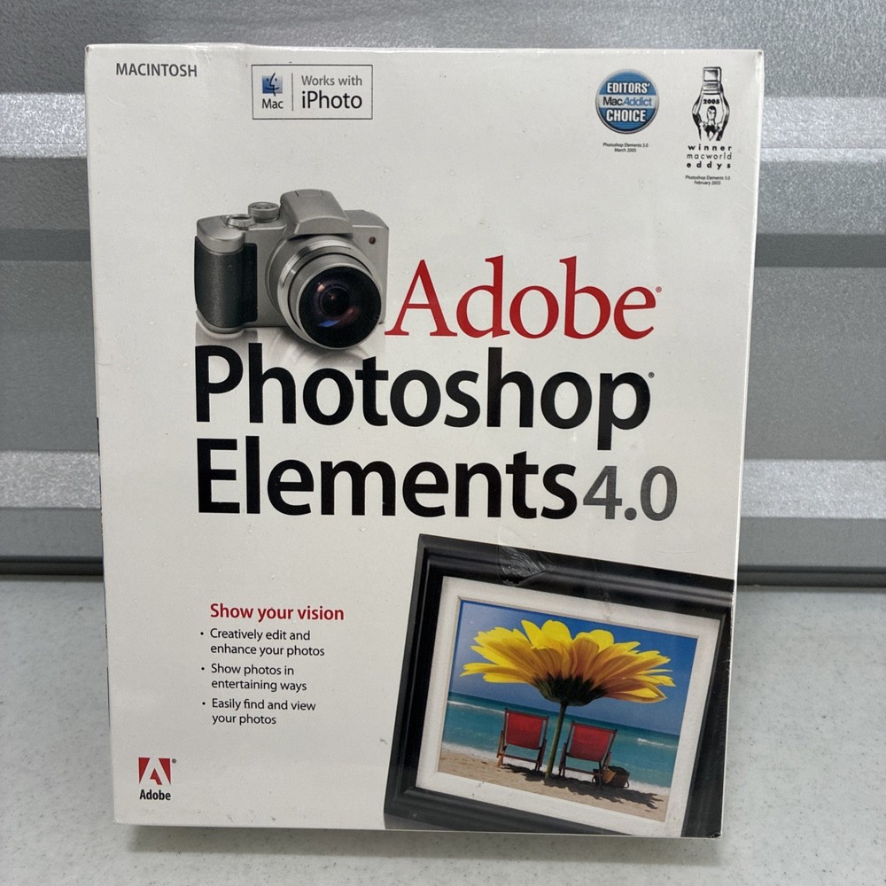 2006 Adobe Photoshop Elements 4.0 for Mac NOS/ Sealed