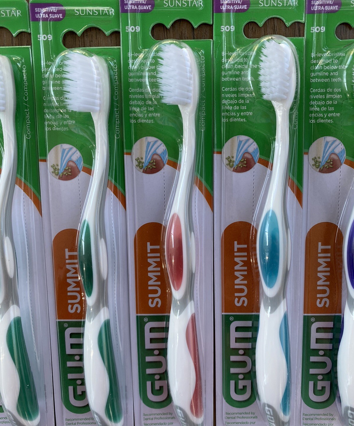 12 Pack Gum Sunstar #509 Summit Sensitive Compact Toothbrushes