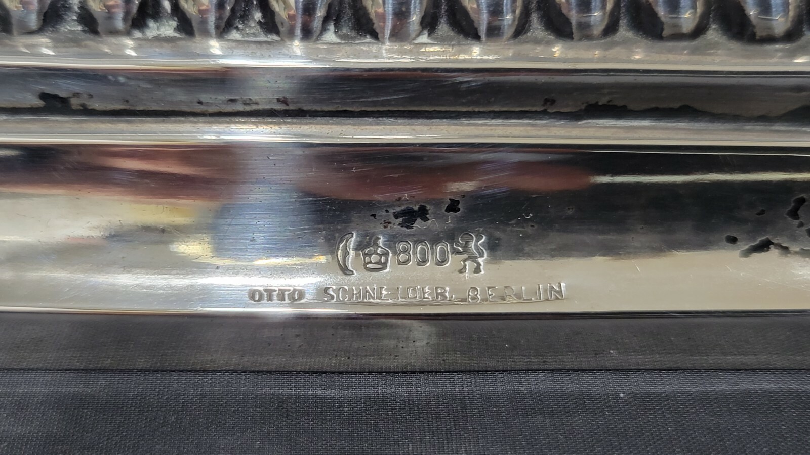 Two of Antique German Gebruder Deyhle 800 silver column candle sticks, 19th C.