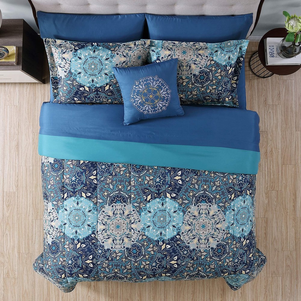 Modern Threads 6-Piece Printed Reversible Complete Bed Set Granada Twin