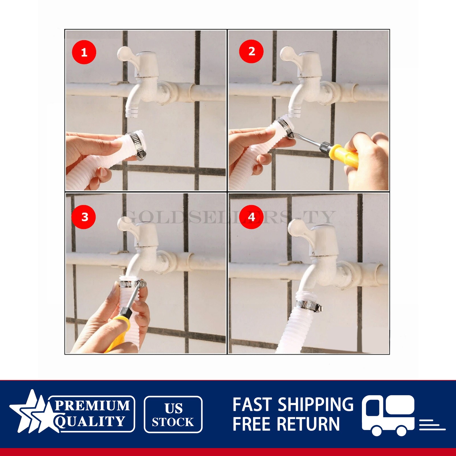 50x 3/8"-5/8" Stainless Steel Adjustable Drive Hose Clamps Fuel Line Worm Clip