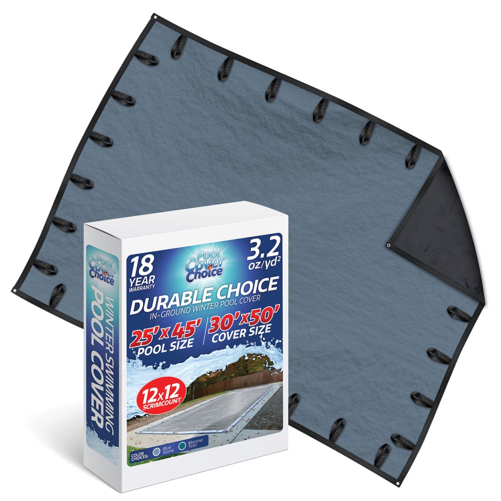 PoolCoverChoice Winter Swimming Pool Cover for 25 ft x 45 ft Rectangular Pool