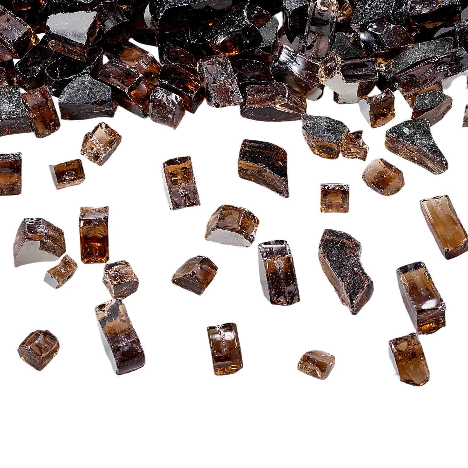 VEVOR 10 LBS Fire Glass 1/2-Inch Fireplace Glass Rocks for Fire Pit Table Copper