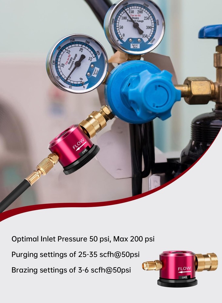 Nitrogen Purge Tool, HVAC Regulator Red
