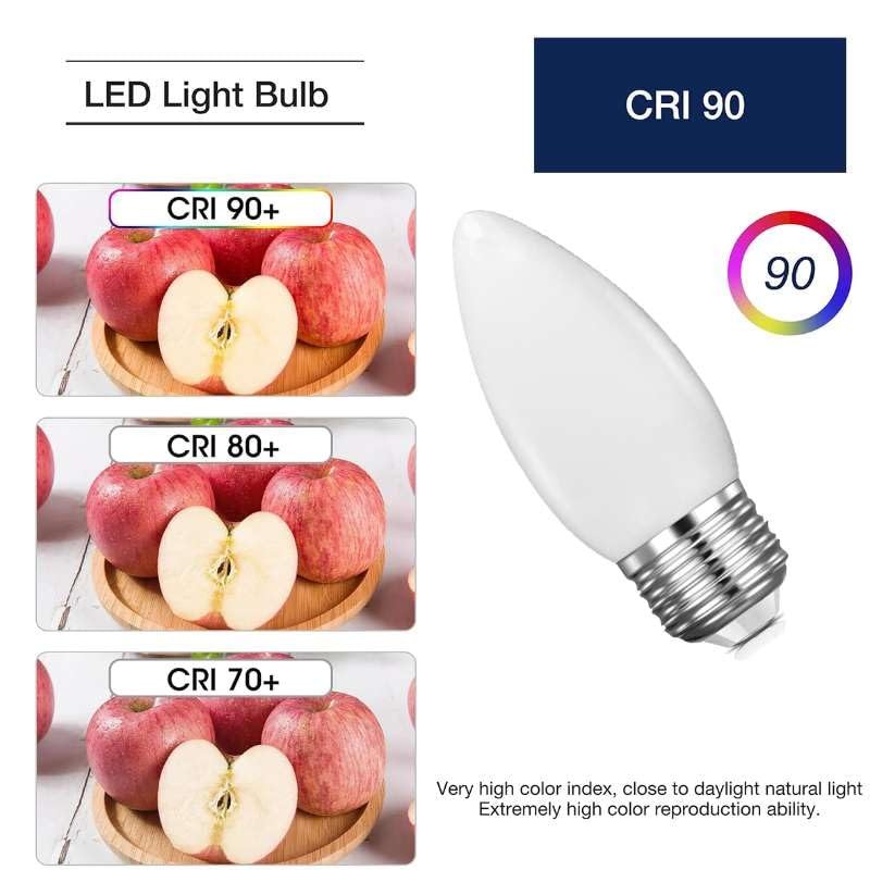6 Pack E26 B11 LED Candelabra Bulbs，2W Dimmable Frosted Candle Light