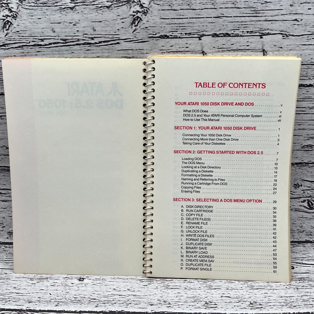 Atari DOS 2.5 1050 Disk Drive Owners Manual 1985